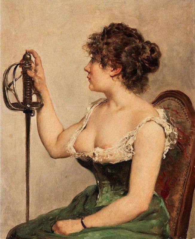 "Young Woman With Sword" by Jules-Élie …