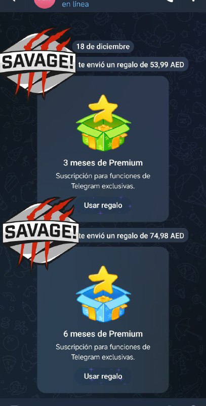 Desde otra cuenta me regale telegram …