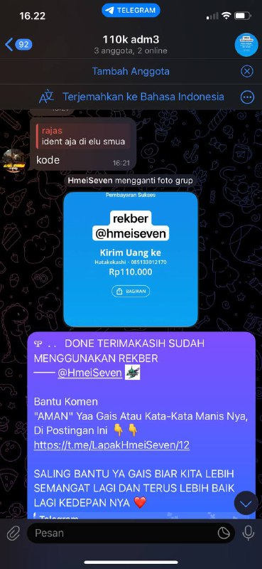 TESTI REKBER @HmeiSeven