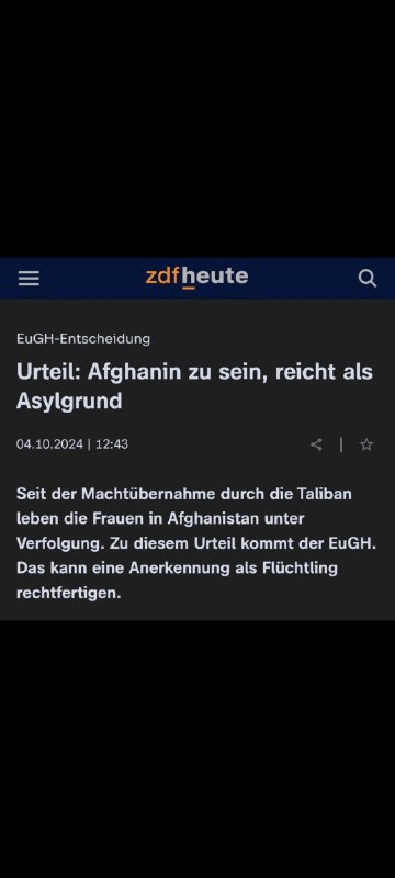 EuGH: Afghanische Frauen haben Anspruch auf …