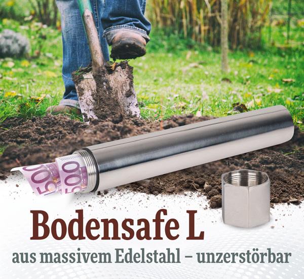 **Bodensafe aus massivem Edelstahl – unzerstörbar**`ZEITLICH …