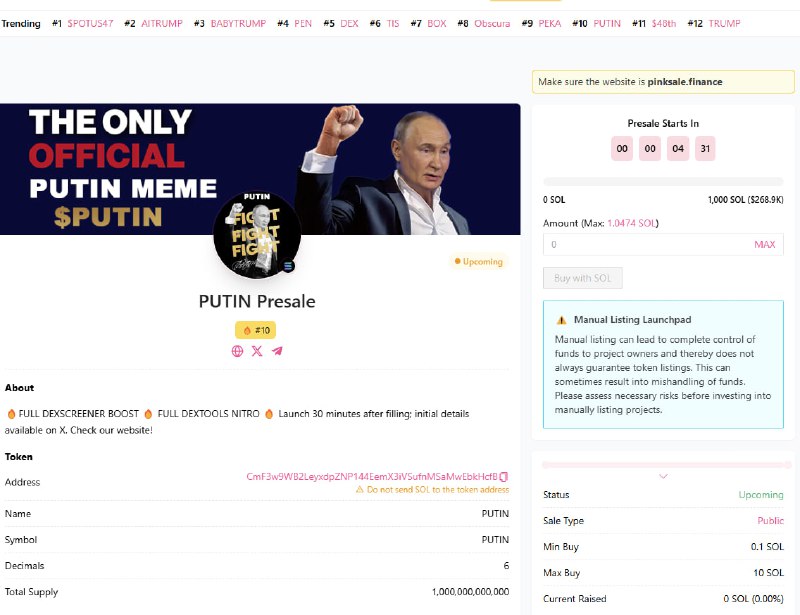 ***?*** PUTIN: Dự án theo trend …