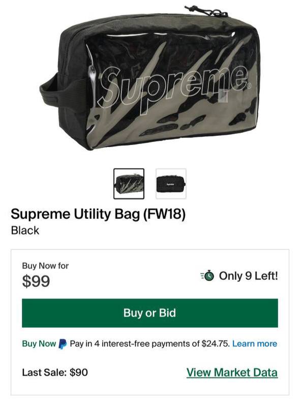 **SUPREME FW18 UTILITY BAG**