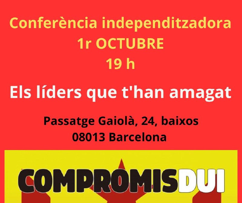 CONFERÈNCIA INDEPENDITZADORA 1r OCTUBRE