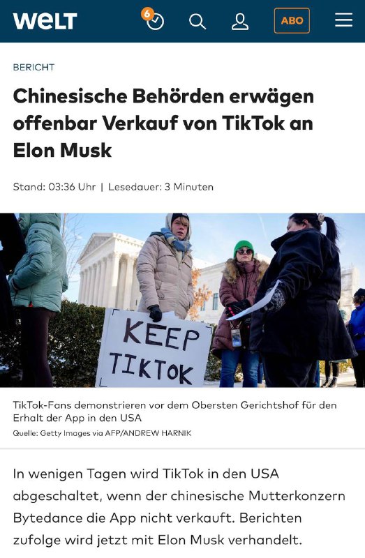 EILMELDUNG TIK TOK SOLL AN ELON …