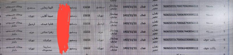 رسید مرسولات پست **پنجشنبه** ***👆***