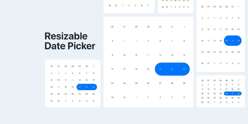 **Resizable Date Picker (Calendar)** – Полностью …