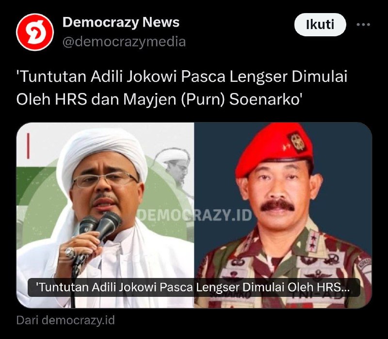 Tuntutan Adili Jokowi Pasca Lengser Dimulai …