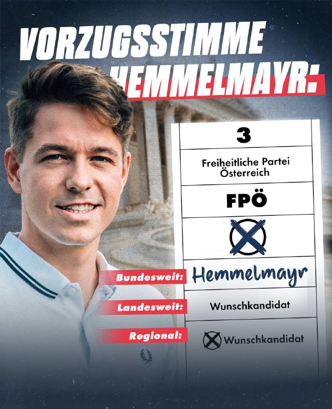 Heute FPÖ und Silvio Hemmelmayr wählen!***🇦🇹***