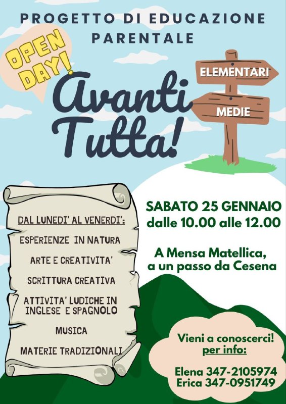 *OPEN DAY* progetto parentale "Avanti Tutta" …