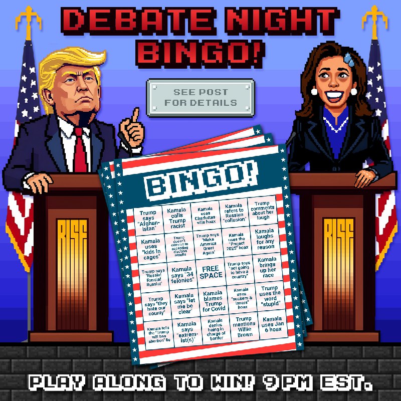 ***🇺🇸******💥*** DEBATE NIGHT BINGO! ***🎪******🇺🇸***