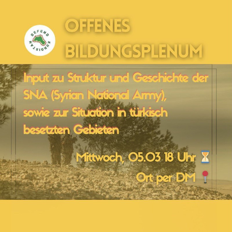 Offenes **Bildungsplenum** von Defend Kurdistan!