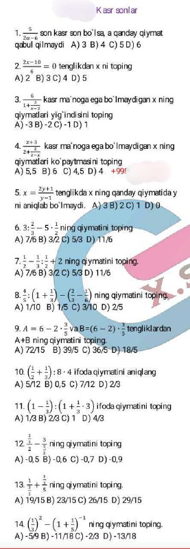 ***✅***Test bazaga qo`shildi.