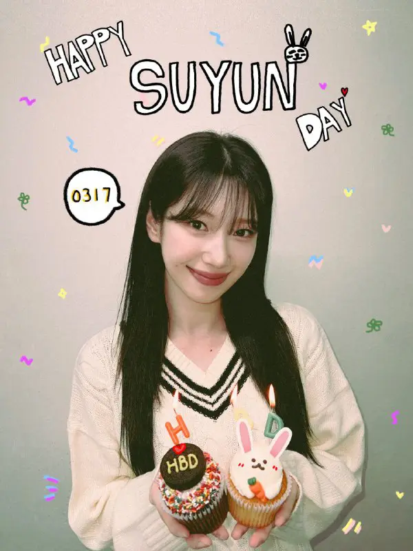 ***🎉*** • Feliz aniversário, **Suyun**! ***🐰******🩷***