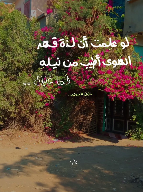 لَوْ علِمْتَ أنَّ لَذَّة قهرِ الهَوى …