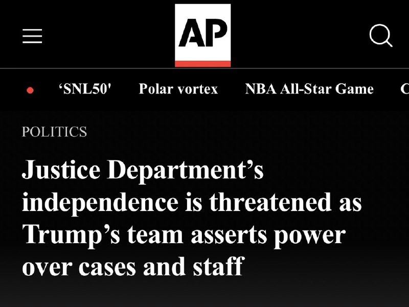 The Justice Department is not “independent” …