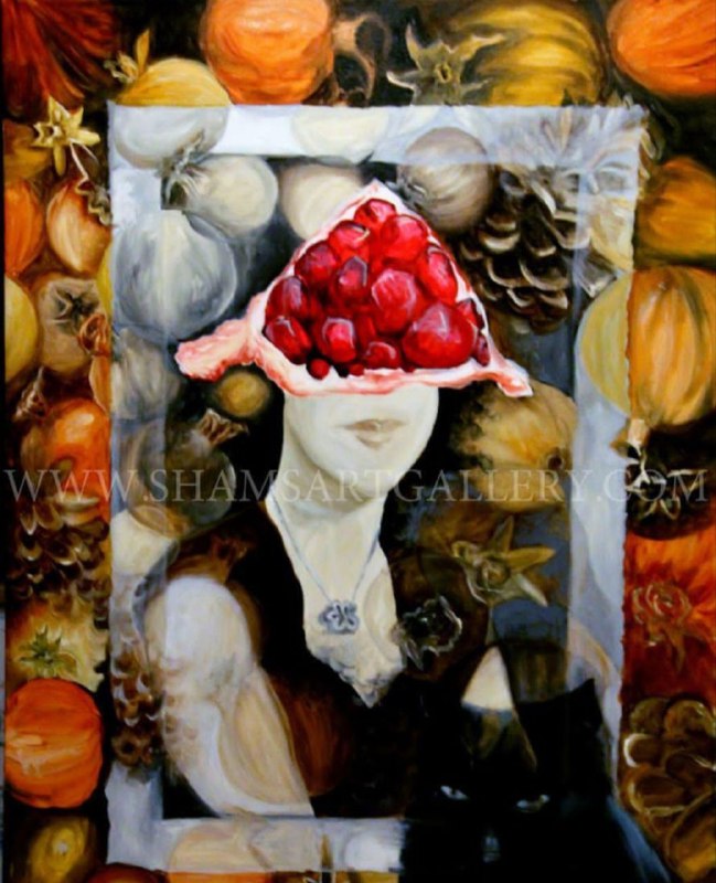 از مجموعه زن انار گربه. پرتره …