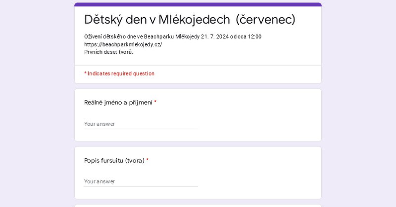 Mlékojedy s dětmi 21. 7. 2024 …