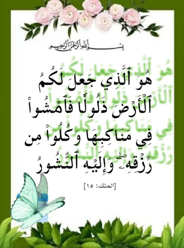 **هُوَ ٱلَّذِي جَعَلَ لَكُمُ ٱلۡأَرۡضَ ذَلُولٗا …