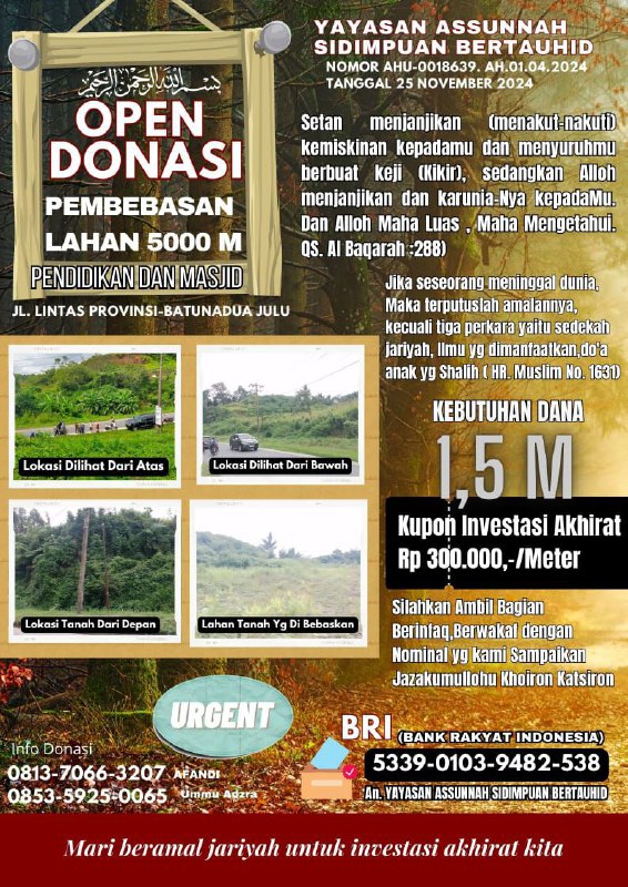 ****📣***KEBUTUHAN MENDESAK***‼️******🌟***OPEN DONASI PEMBEBASAN LAHAN SEKOLAH …