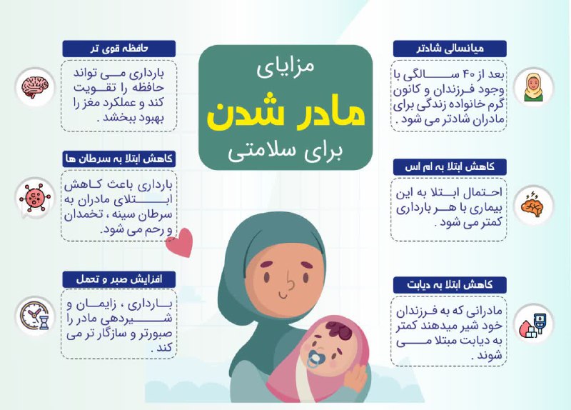 ***?*** مزایای مادر شدن برای سلامتی