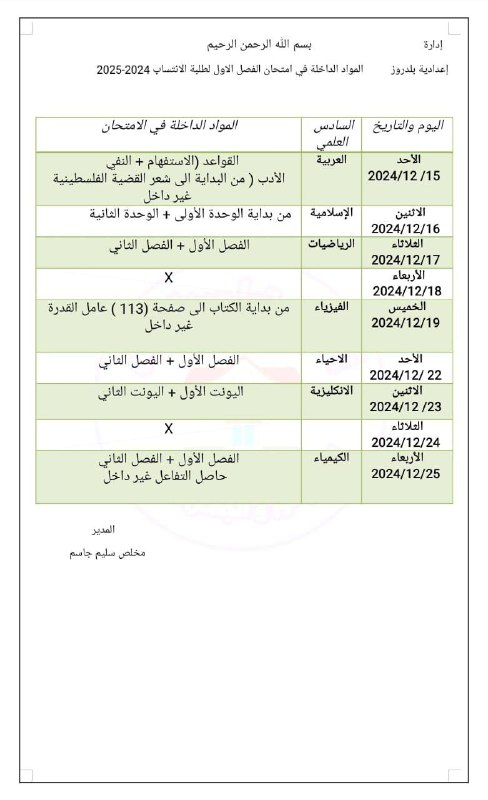السلام عليكم طلابنا اجمعين طلاب اعداديه …
