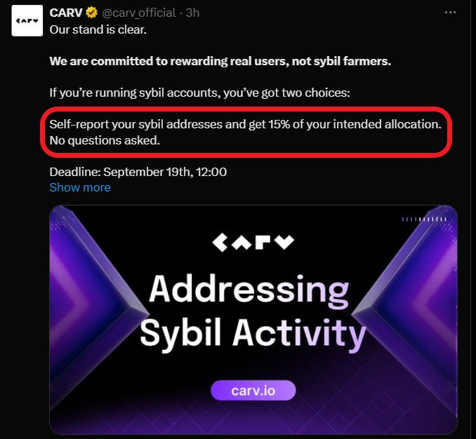 ***🔈*** **Carv Protocol Airdrop — Sybil …