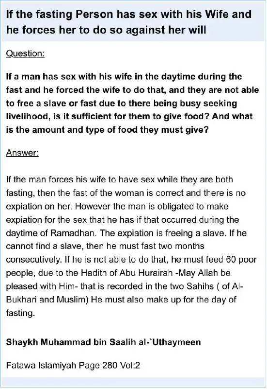 **If the fasting Person has sex …