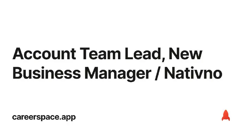 [​​](https://telegra.ph/file/4863d1cf4567451d2f80c.png)**Позиция:** Account Team Lead, New Business Manager