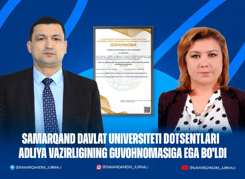 **Samarqand davlat universiteti dotsentlari Begali Mardiyev …