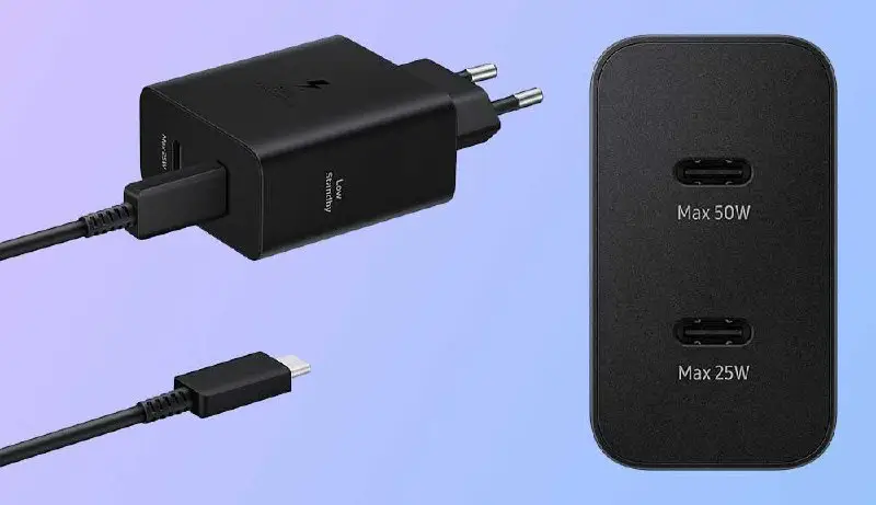 **Samsung’s new 50W adapter charges two Galaxy phones at 25W simultaneously** -