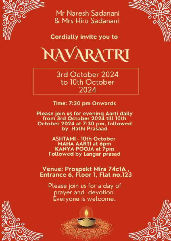 **Invitation to Navratri Celebration**