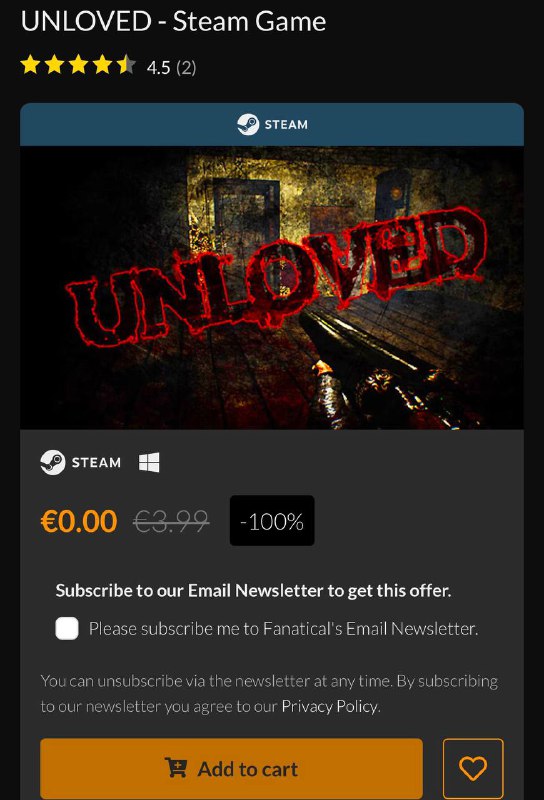 Fanactical [безкоштовно роздає](https://www.fanatical.com/en/game/unloved) гру в Steam