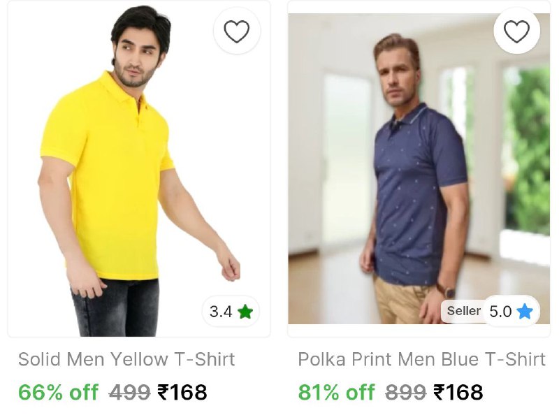 ***🔥*****Men's Polo T-shirt from ₹168**