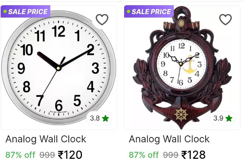 ***🔥*****Analog Wall clock from ₹120**