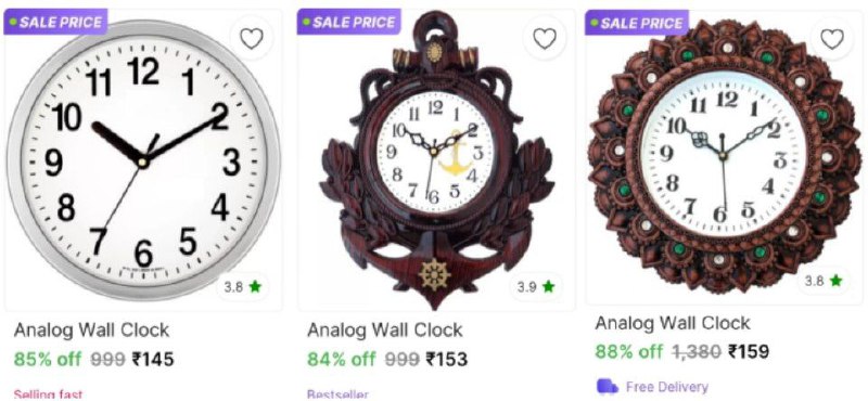 *****?*******Shopsy Loot : Wall Clocks From …