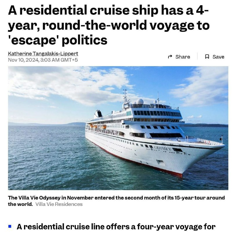 ***⛵️*** В США круизная компания [объявила](https://www.businessinsider.com/villa-vie-cruise-new-four-year-round-world-escape-politics-2024-11) …