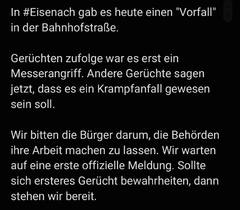 Statement zum Vorfall in der Bahnhofstraße …