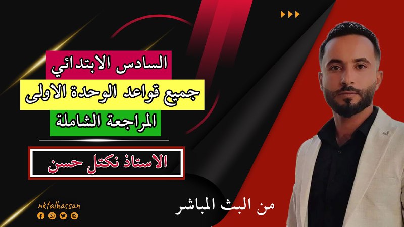 الوحدة الاولى سادس ابتدائي انكليزي مراجعة …