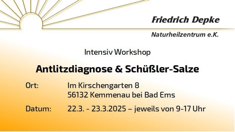 **Intensiv Workshop Antlitzdiagnose &amp; Schüßler-Salze**