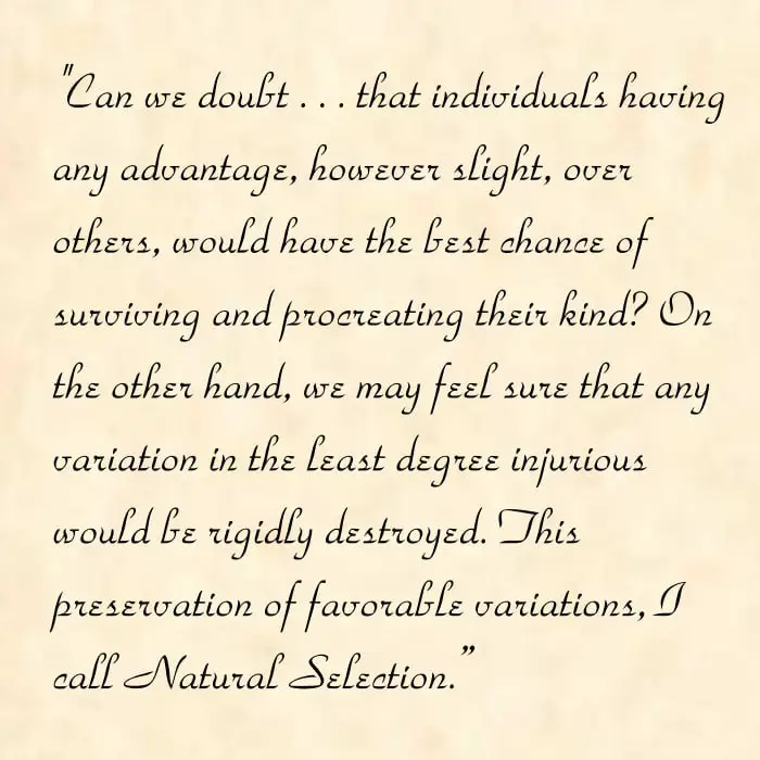 Darwin on Natural selection.