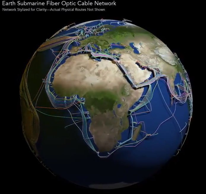 Подводные интернет-кабели планеты.