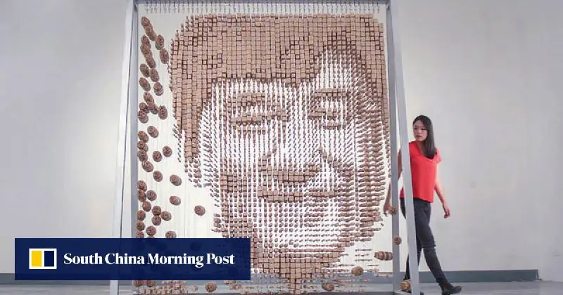 **64,000 chopsticks and 20,000 tea bags to make Jackie Chan’s face!**