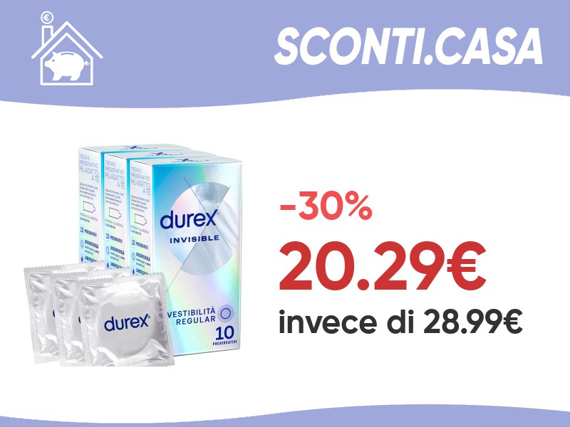 Durex Invisible, Preservativi Ultra Sottili, 30 …