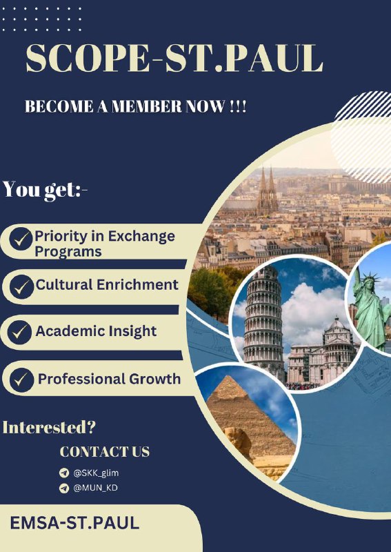 **Join SCOPE (Professional Exchange) under EMSA!**