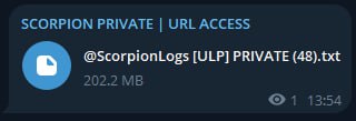 ***⬆️*****Replenishment!** `- Scorpion url:log:pass private`