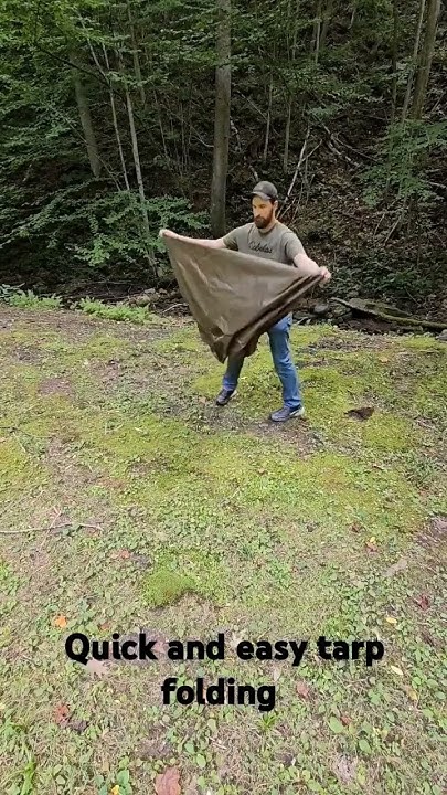 Quick Tarp folding method for campers