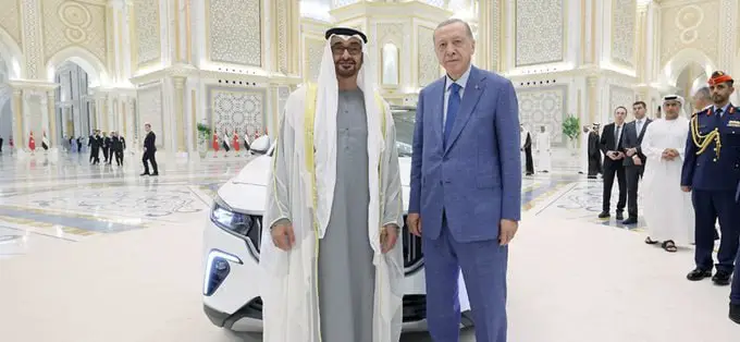 Erdoğan BAE lideri Bin Zayid'e Togg …