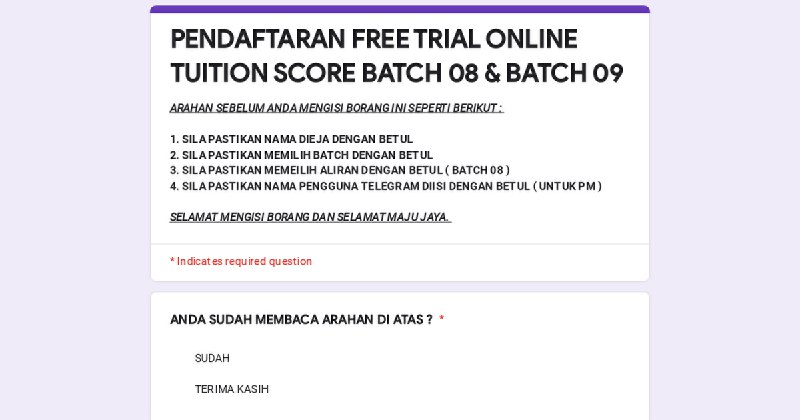 Assalamualaikum saya masih open pendaftaran untuk …