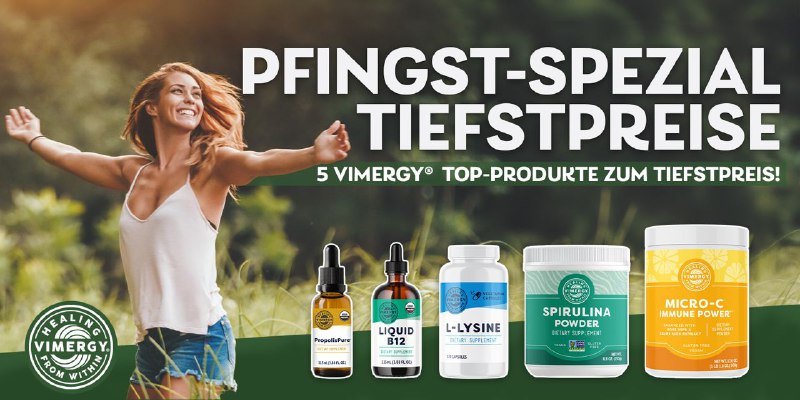 Über Pfingsten gibt es 5 Vimergy-Produkte …